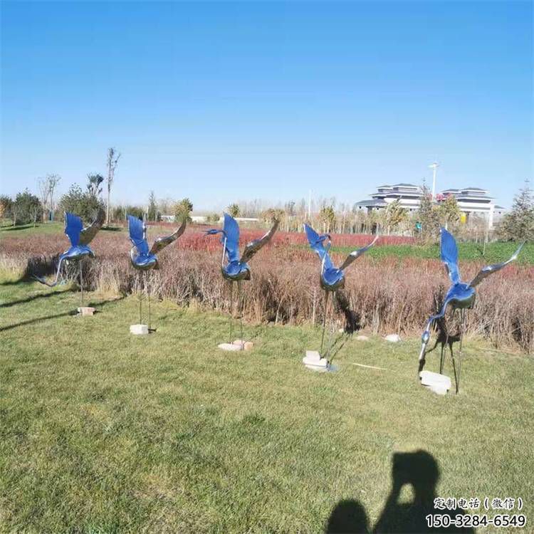 廣場(chǎng)白鶴雕塑 公園仿真雕塑 抽象擺件