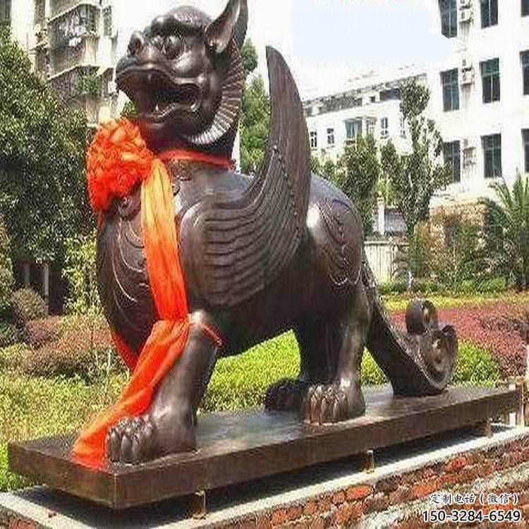 酒店白虎雕塑，鍍金歐式雕塑，仿古擺件