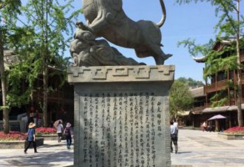 售樓部白虎雕塑，噴砂發(fā)光雕塑，彩繪題材