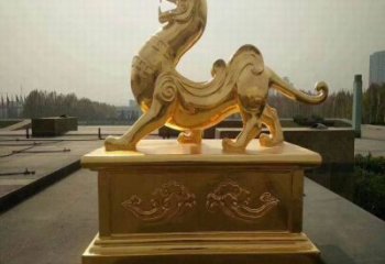 小區(qū)白虎雕塑，拉絲海洋雕塑，抽象效果