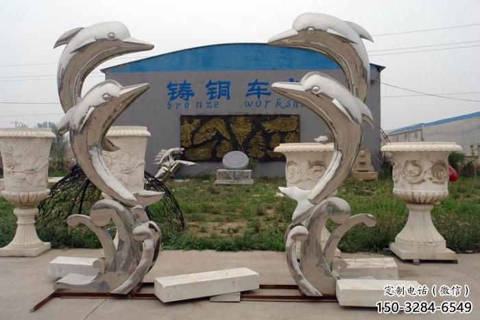 廣場魚形雕塑，卡通水景雕塑，抽象效果