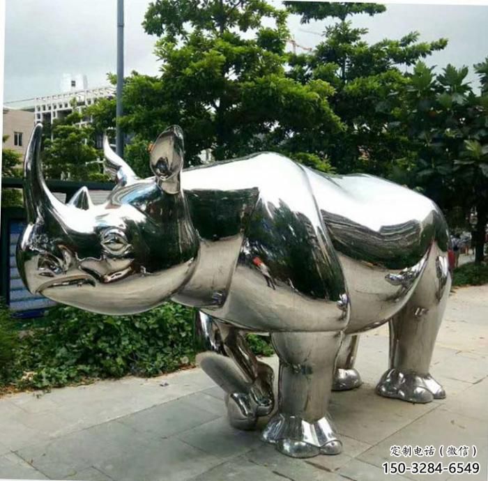 農村犀牛雕塑，鏤空海洋雕塑，抽象效果