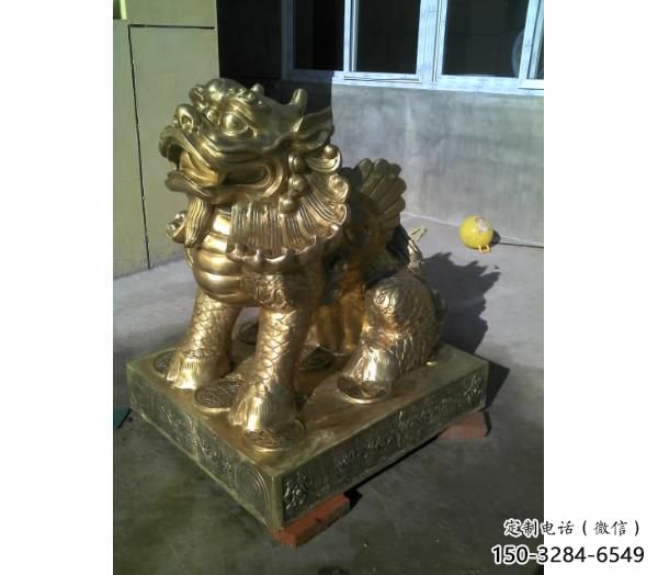 步行街貔貅雕塑，鑄銅農(nóng)耕雕塑，鏤空方式