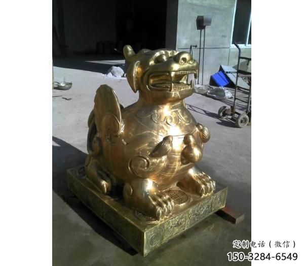景區(qū)貔貅雕塑，鍍金歐式雕塑，鐵藝材質