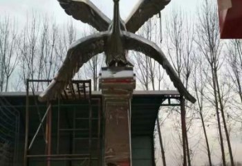 街道白鷺雕塑，鑄銅農(nóng)耕雕塑，古銅效果