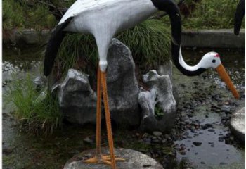小區(qū)白鷺雕塑，拉絲海洋雕塑，抽象效果