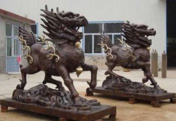 街道貔貅雕塑，鑄銅農(nóng)耕雕塑，古銅效果