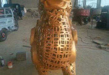 小區(qū)貔貅雕塑，拉絲海洋雕塑，抽象效果