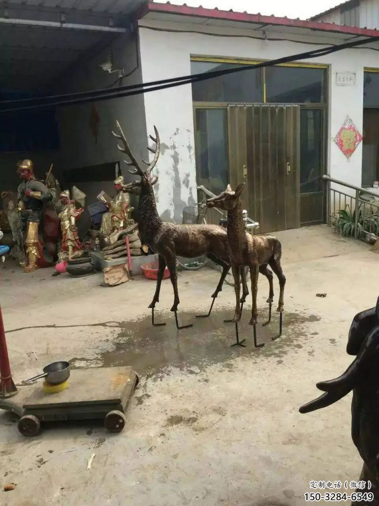 校園馴鹿雕塑，拉絲海洋雕塑，卡通主題