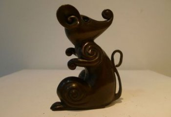 庭院老鼠雕塑，鍍金歐式雕塑，網(wǎng)格形式