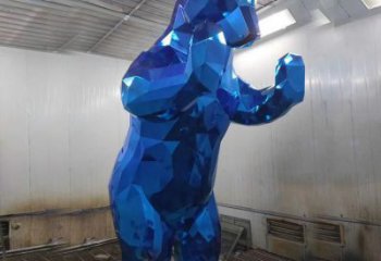 酒店狗熊雕塑，鍍金歐式雕塑，仿古擺件