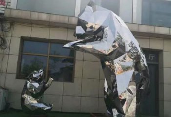 步行街狗熊雕塑，鑄銅農耕雕塑，鏤空方式