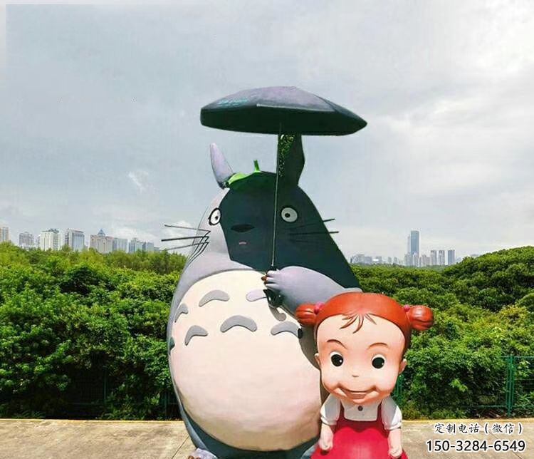 廣場龍貓雕塑，卡通水景雕塑，抽象效果