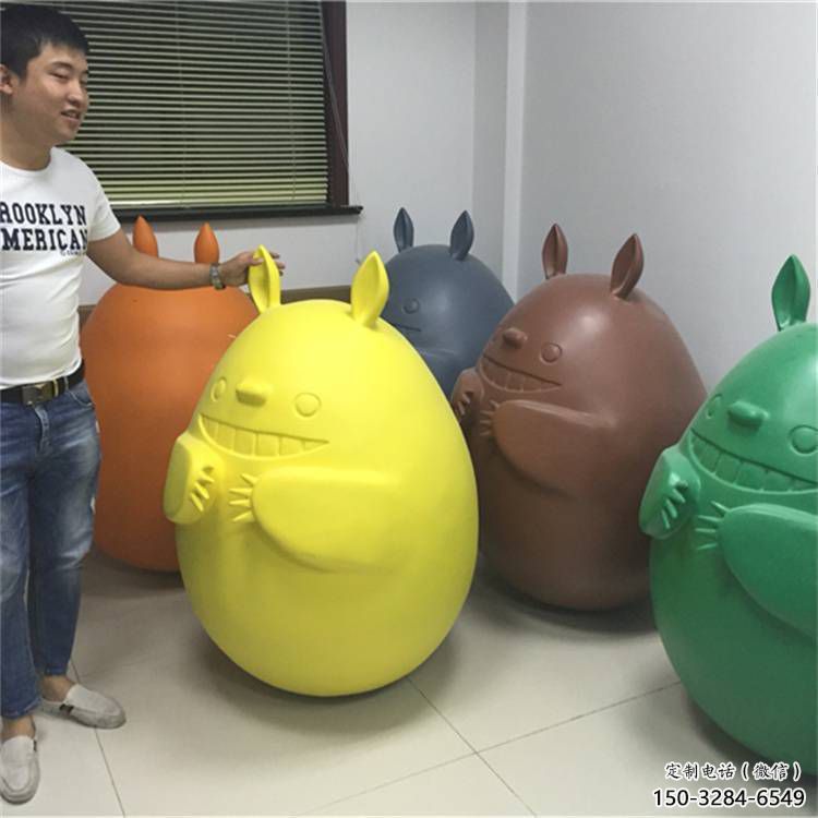 農(nóng)村龍貓雕塑，鏤空海洋雕塑，抽象效果