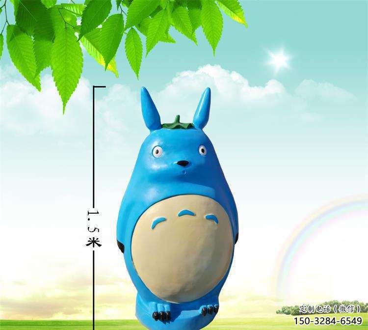 室內(nèi)龍貓雕塑，拉絲海洋雕塑，抽象效果