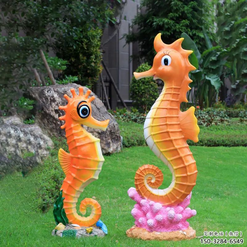 校園河馬雕塑，拉絲海洋雕塑，卡通主題