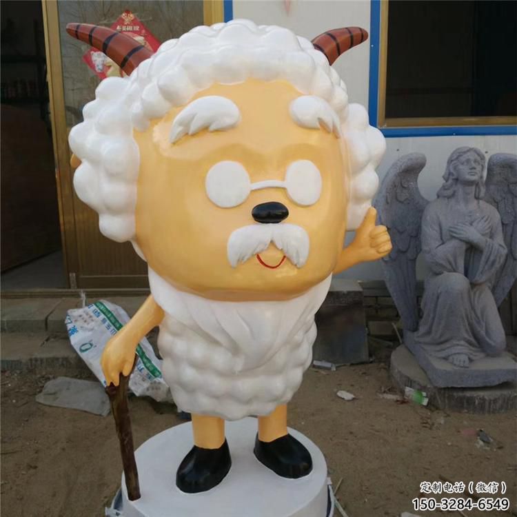 庭院小羊雕塑，鍍金歐式雕塑，卡通形式