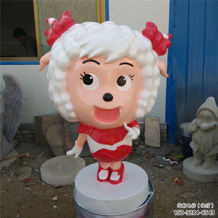 校園小羊雕塑，拉絲海洋雕塑，卡通主題