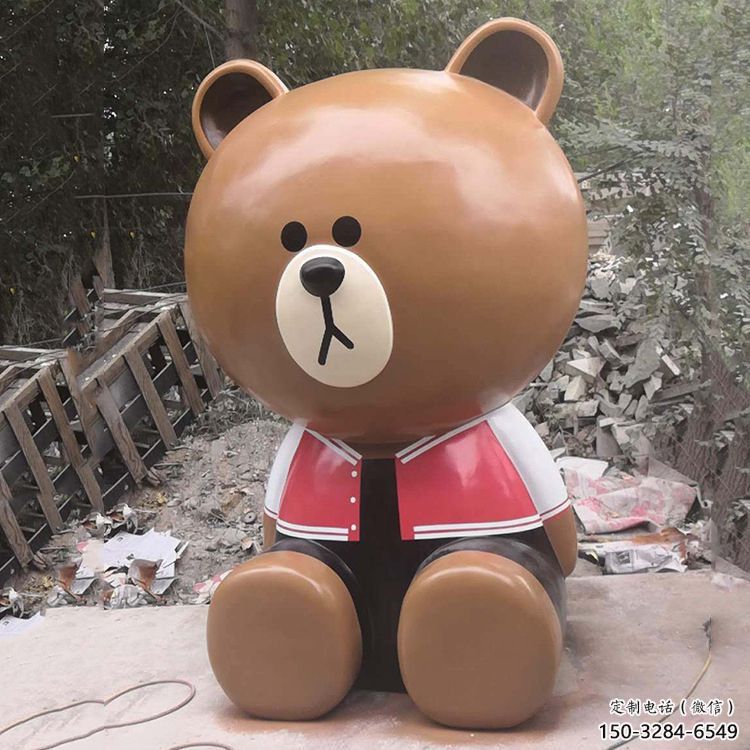 室內(nèi)布朗熊雕塑，拉絲海洋雕塑，抽象效果