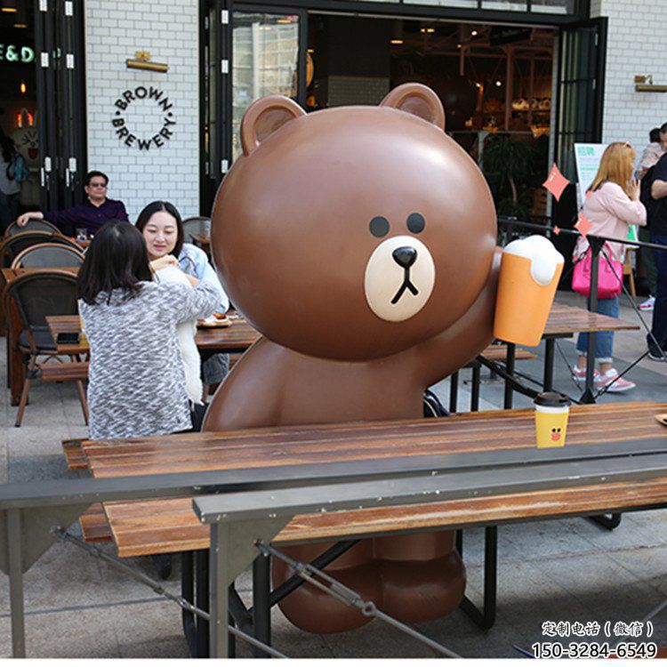 幼兒園布朗熊雕塑，鐵藝文化雕塑，鑄造制作