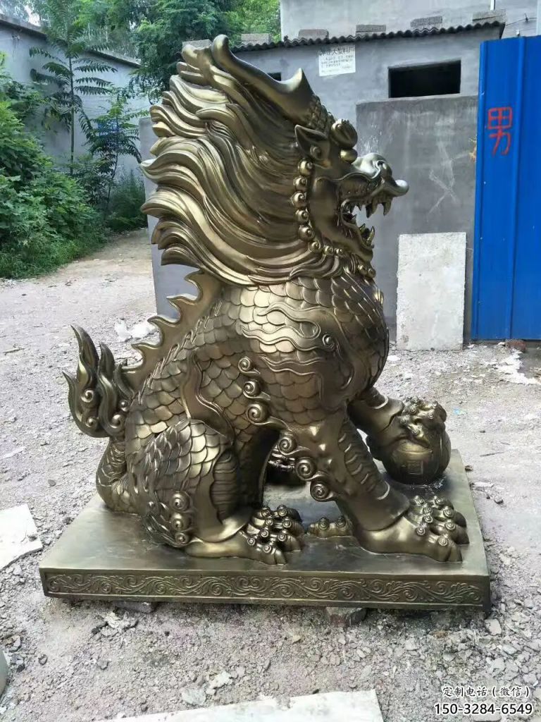 步行街麒麟雕塑，鑄銅農(nóng)耕雕塑，鑄造方式