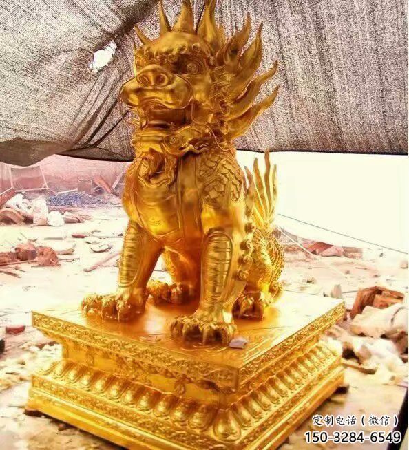 房地產(chǎn)麒麟雕塑，仿古動漫雕塑，噴砂制造