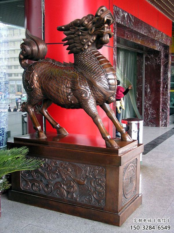 農(nóng)村麒麟雕塑，鏤空海洋雕塑，抽象效果