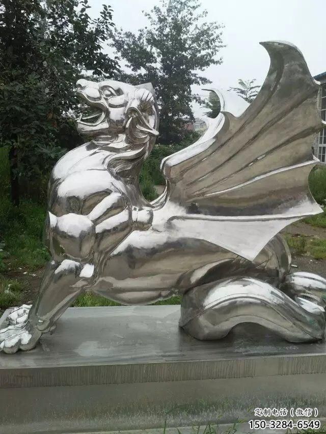 園林麒麟雕塑，噴漆運(yùn)動(dòng)雕塑，拋光形式
