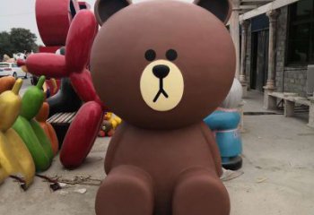 售樓部布朗熊雕塑，噴砂發(fā)光雕塑，彩繪題材