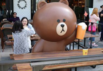 幼兒園布朗熊雕塑，鐵藝文化雕塑，鑄造制作