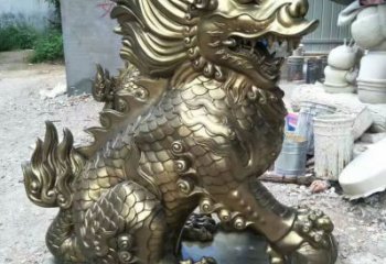 售樓部麒麟雕塑，噴砂發(fā)光雕塑，彩繪題材