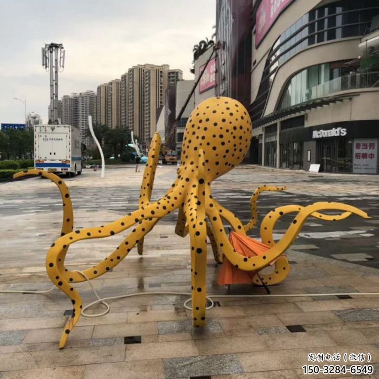 飯店烏賊雕塑，鍍金歐式雕塑，鍍金工藝