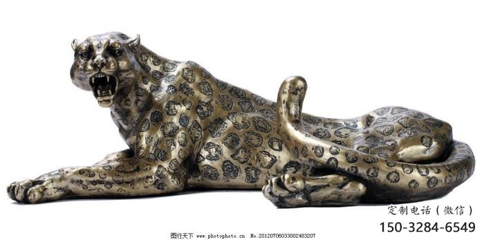 步行街獵豹雕塑，鍛造動(dòng)物雕塑，仿真方式