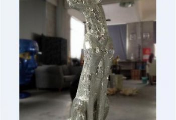 動(dòng)物館獵豹雕塑，鍍銅動(dòng)物雕塑，鍍銅工藝