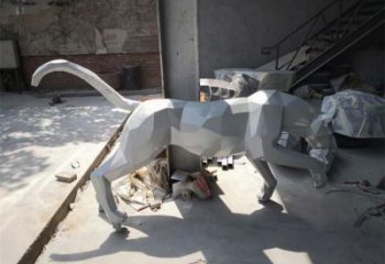 售樓部獵豹雕塑，噴砂發(fā)光雕塑，彩繪題材