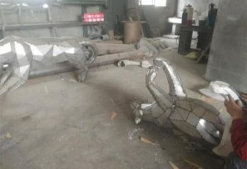 幼兒園獵豹雕塑，鐵藝文化雕塑，鑄造制作