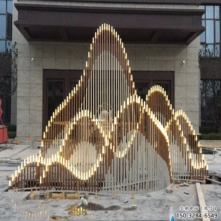 校園假山雕塑，拉絲景觀雕塑，公園主題