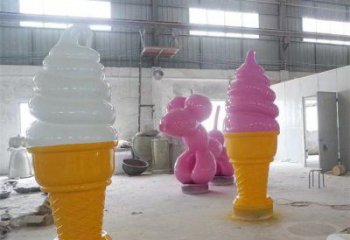 操場(chǎng)冰淇淋雕塑，鏤空海洋雕塑，噴砂制造