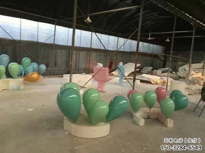 庭院氣球雕塑，鍍金歐式雕塑，噴漆形式