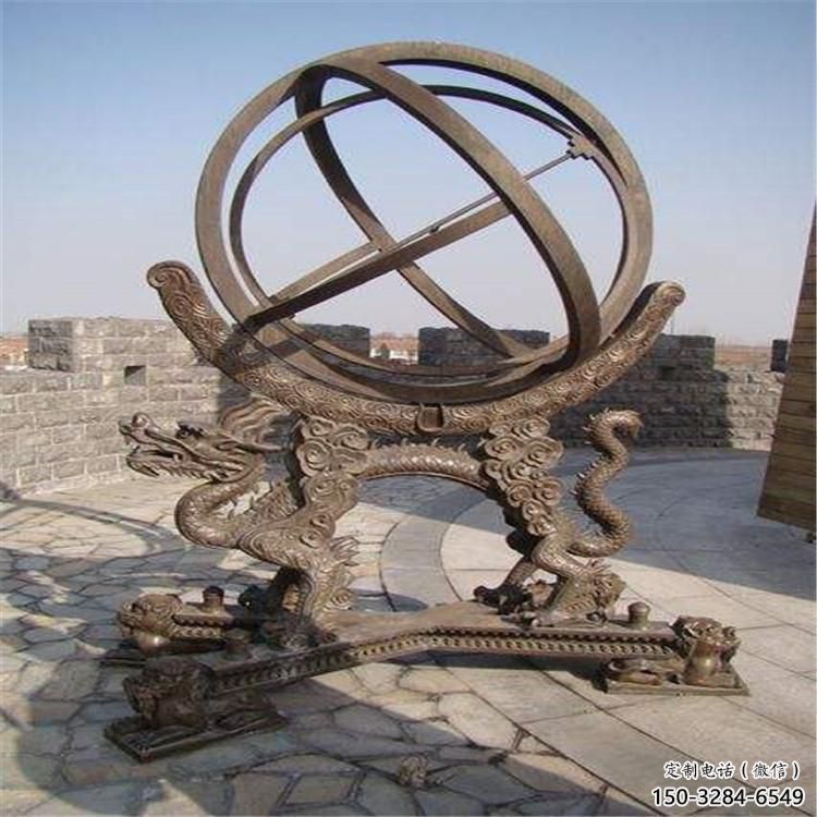 室內(nèi)渾天儀雕塑生產(chǎn)，拉絲景觀雕塑，抽象效果