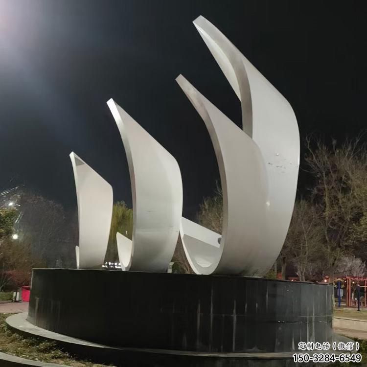 校園帆船雕塑，拉絲景觀雕塑，抽象主題
