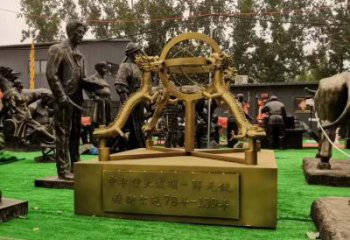景區(qū)渾天儀雕塑，鍍金歐式雕塑，鐵藝材質(zhì)