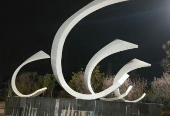 庭院帆船雕塑，鍍金歐式雕塑，噴漆形式