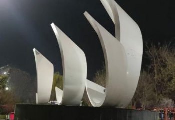 校園帆船雕塑，拉絲景觀雕塑，抽象主題