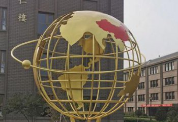 廣場地球儀雕塑，卡通水景雕塑，抽象效果