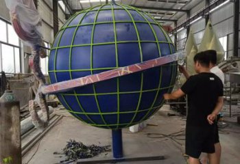 室內(nèi)地球儀雕塑，拉絲景觀雕塑，抽象效果