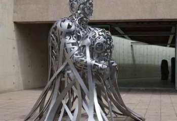 公園字母人物雕塑，噴砂發(fā)光雕塑，鑄銅工藝