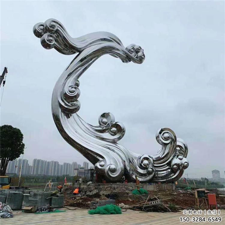 公園云朵雕塑，噴砂發(fā)光雕塑，鍛造工藝