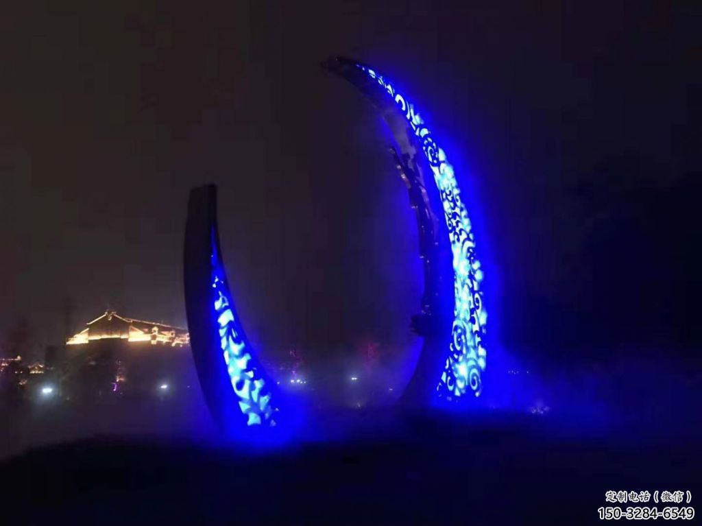 房地產(chǎn)月亮雕塑，仿古景觀雕塑，噴砂制造