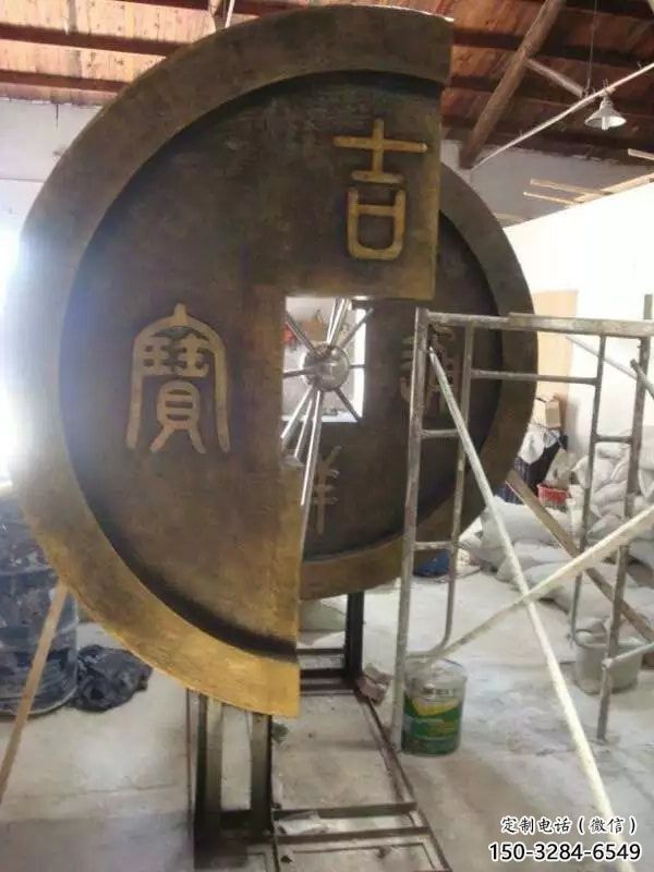 銅錢雕塑，仿古景觀雕塑，廣場擺件